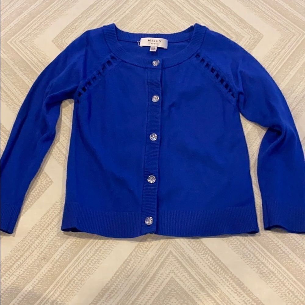 Milly Minis Royal Blue Cardigan Cut-Out Sweater